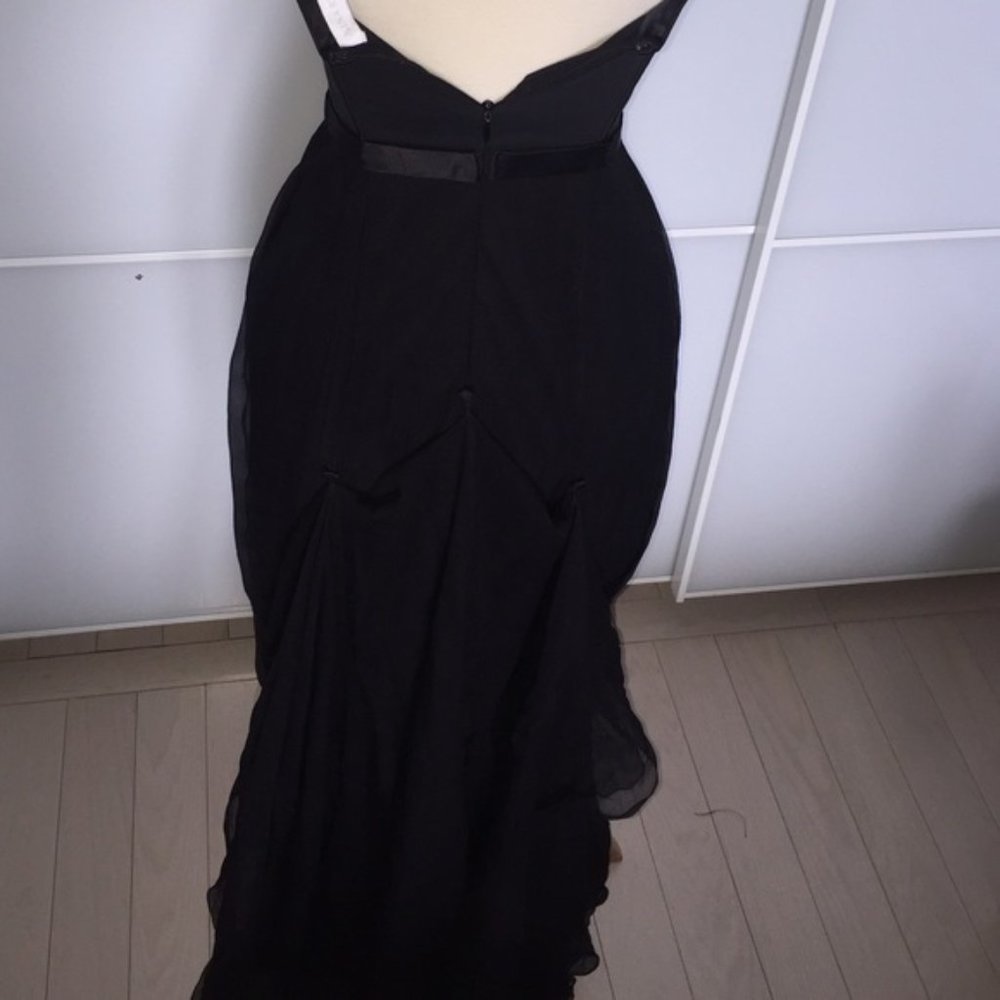 New Nina Ricci silk runway corset bustier slit mesh semisheer maxi dress gown - Picture 9 of 16